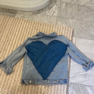 Zara Two-Tone Blue Heart Back Denim Jacket